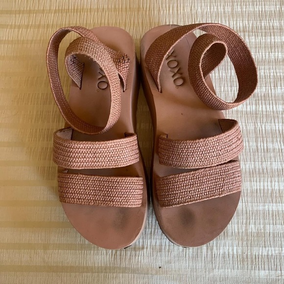 The Unbranded Brand Shoes - XOXO Blush Pink Platform Sandals Casual Boho Beach Comfort Lightweight Travel